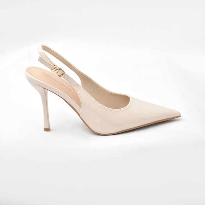 Escarpins Slingback à Bout Pointu Verni