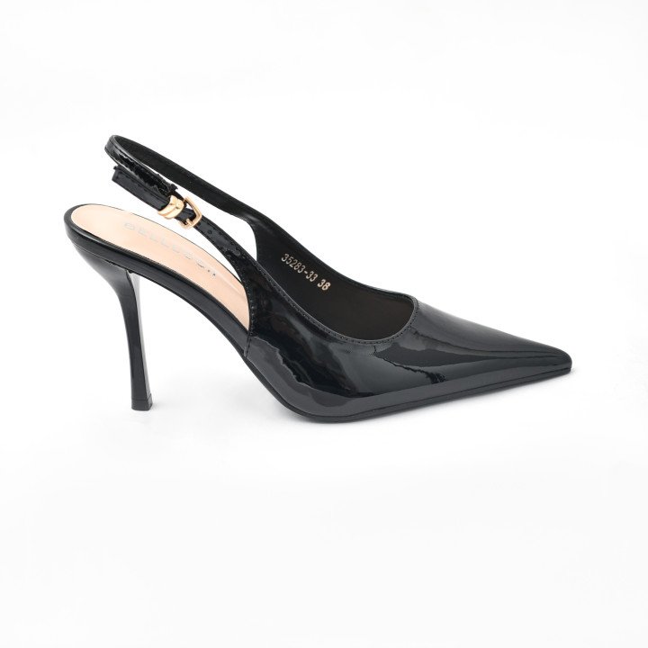 Escarpins Slingback à Bout Pointu Verni