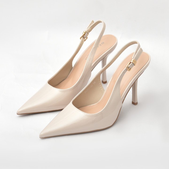 Escarpins Slingback à Bout Pointu Verni