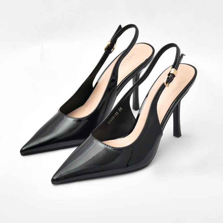 Escarpins Slingback à Bout Pointu Verni