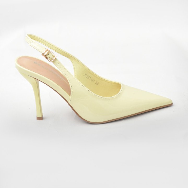 Escarpins Slingback à Bout Pointu Verni