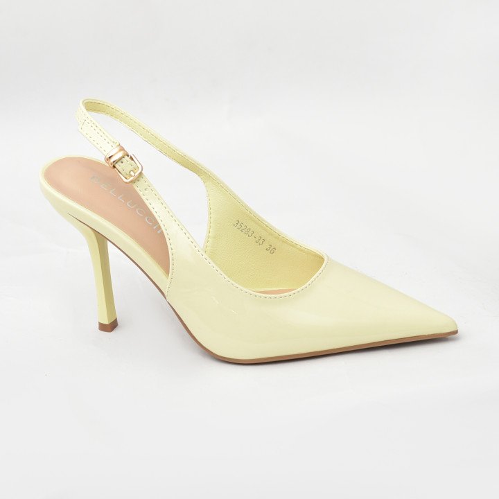 Escarpins Slingback à Bout Pointu Verni