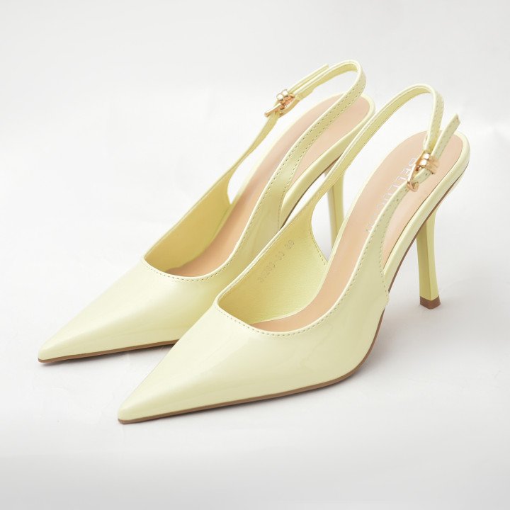 Escarpins Slingback à Bout Pointu Verni