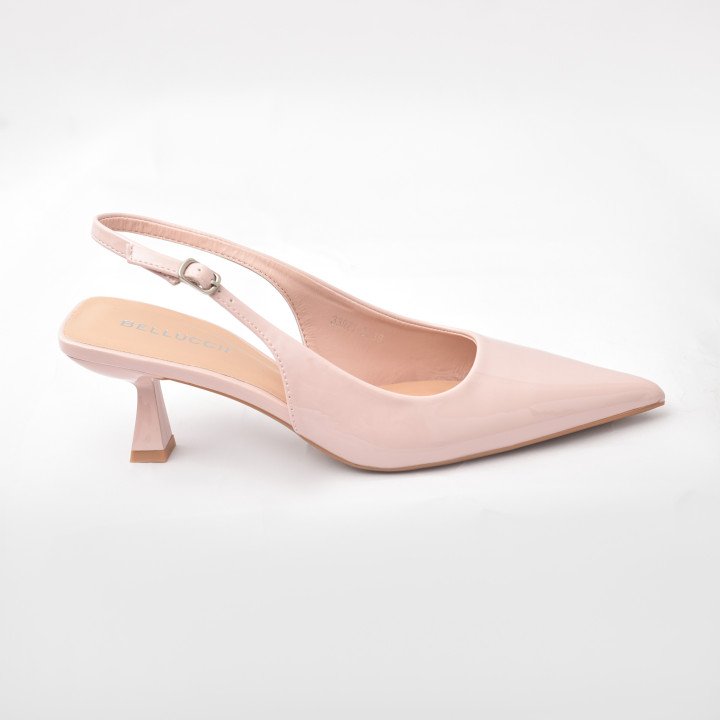 Escarpin slingback élégant à bout pointu et talon moyen