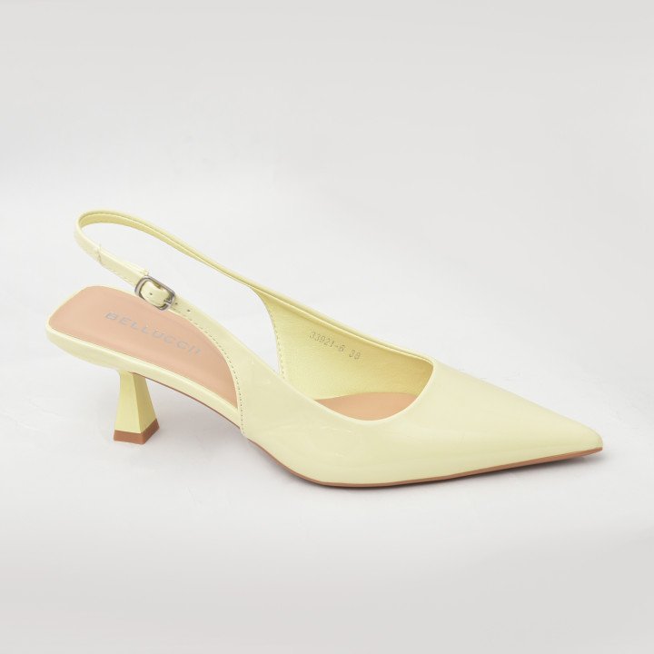 Escarpin slingback élégant à bout pointu et talon moyen