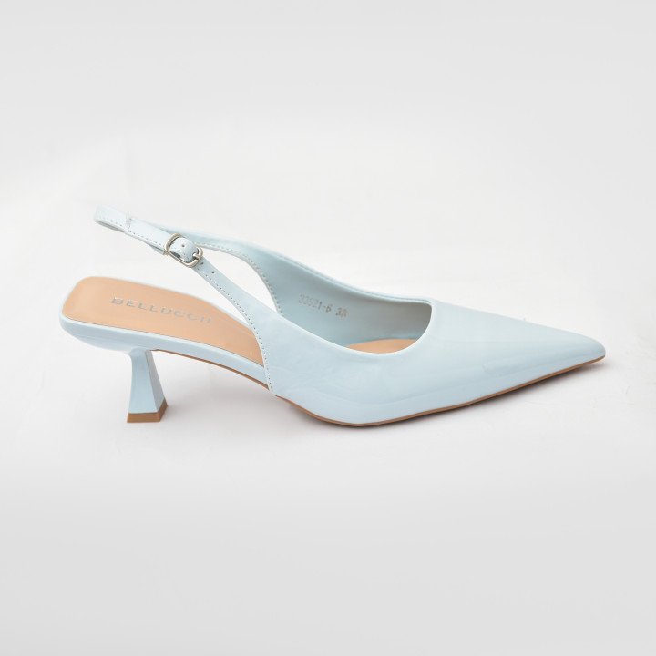 Escarpin slingback élégant à bout pointu et talon moyen