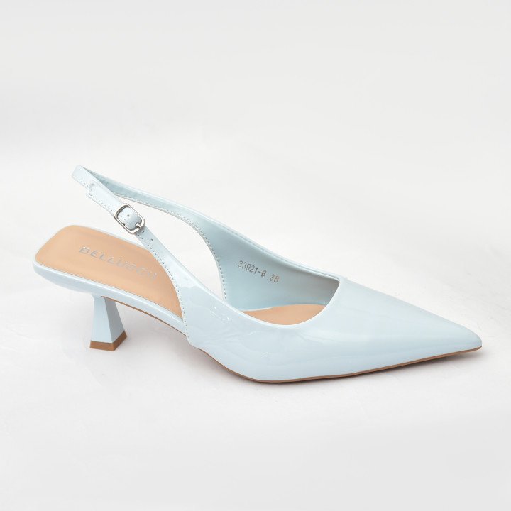Escarpin slingback élégant à bout pointu et talon moyen