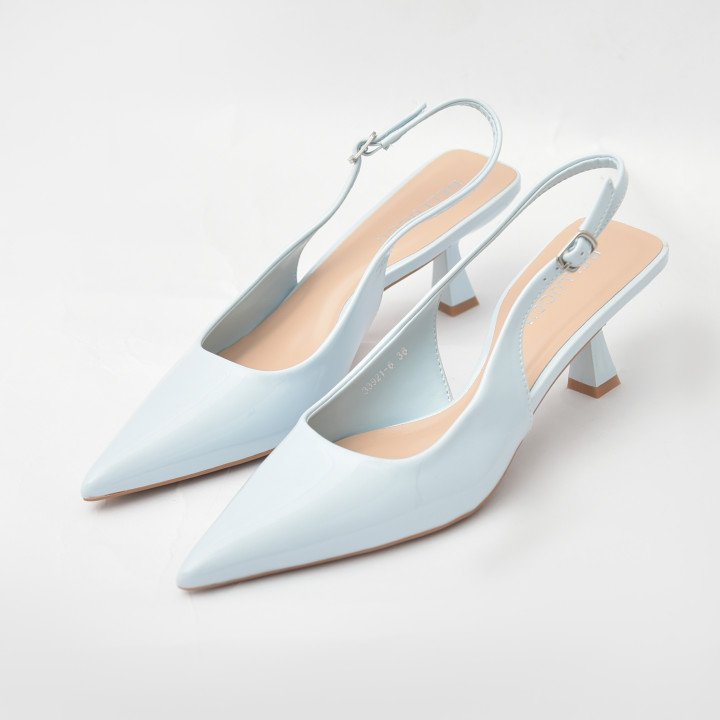 Escarpin slingback élégant à bout pointu et talon moyen