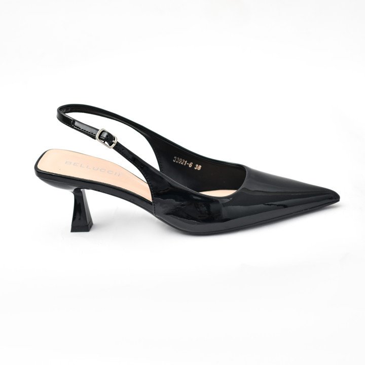 Escarpin slingback élégant à bout pointu et talon moyen