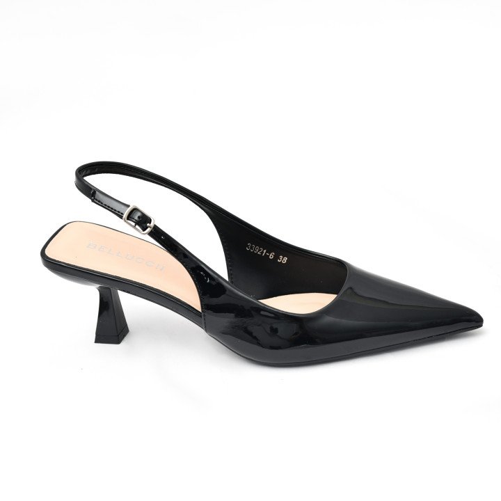 Escarpin slingback élégant à bout pointu et talon moyen