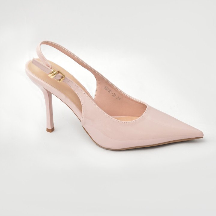 Escarpins Slingback à Bout Pointu Verni