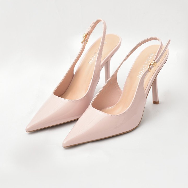 Escarpins Slingback à Bout Pointu Verni