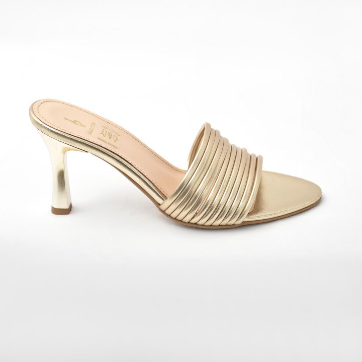 Mule à talon élégante à bride texturée