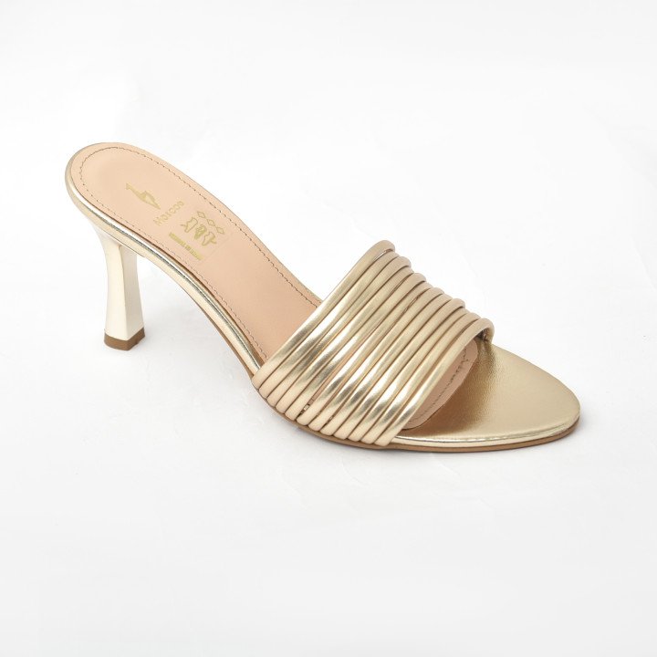 Mule à talon élégante à bride texturée