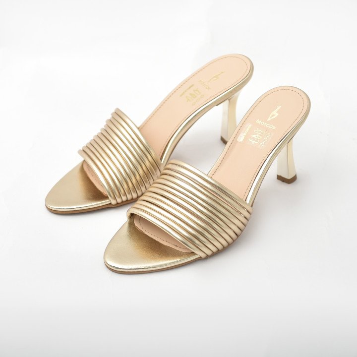 Mule à talon élégante à bride texturée