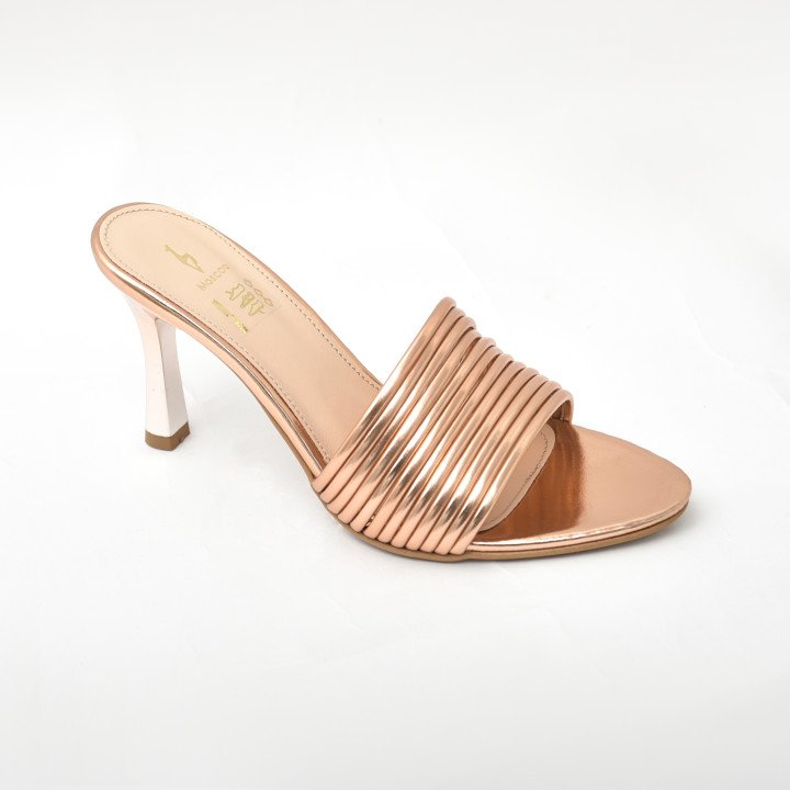 Mule à talon élégante à bride texturée