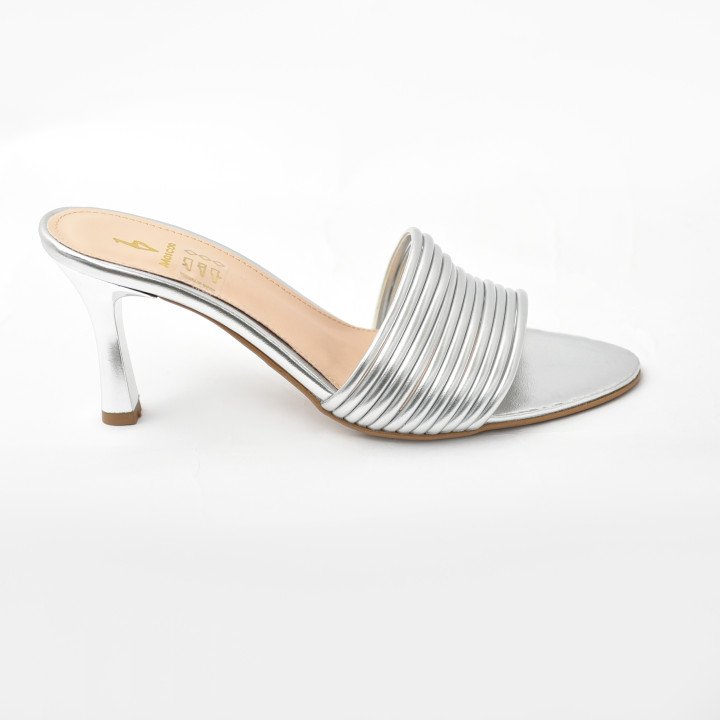 Mule à talon élégante à bride texturée