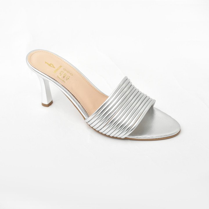 Mule à talon élégante à bride texturée