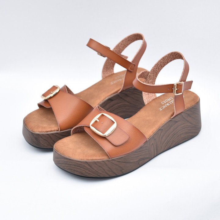Sandales compensées à bride ajustable