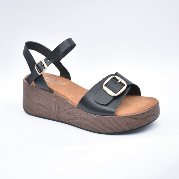 Sandales compensées à bride ajustable
