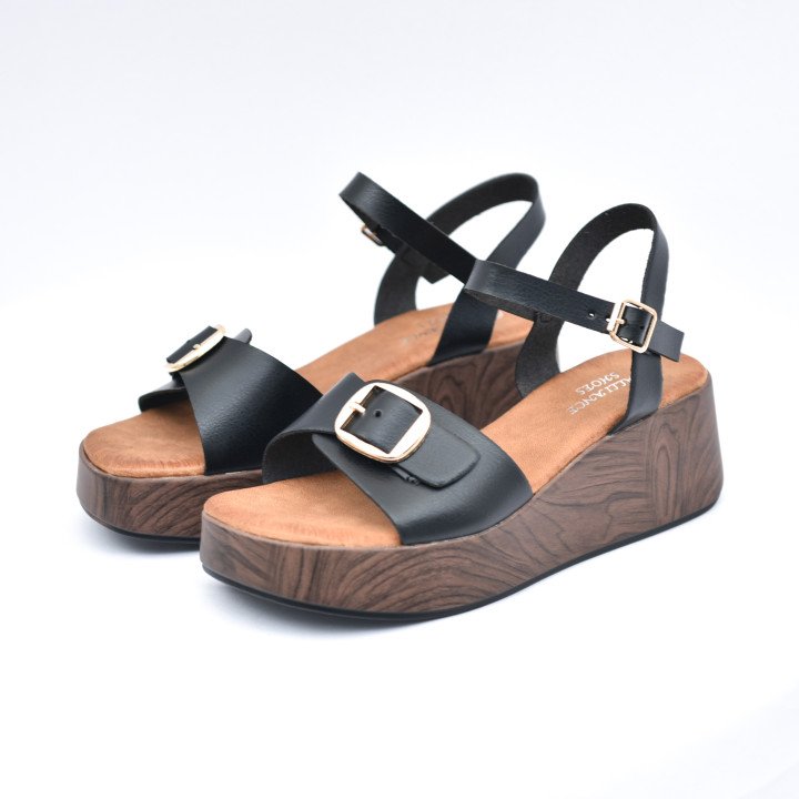 Sandales compensées à bride ajustable