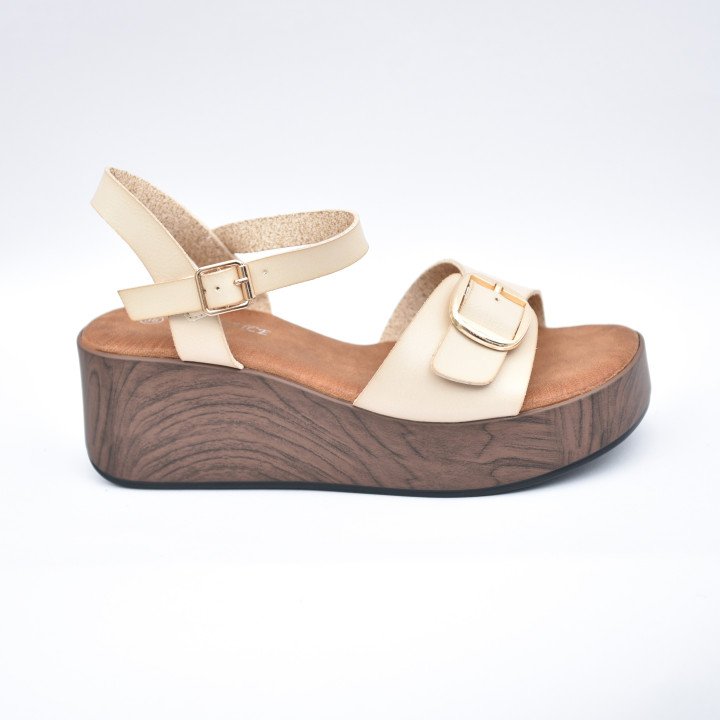 Sandales compensées à bride ajustable