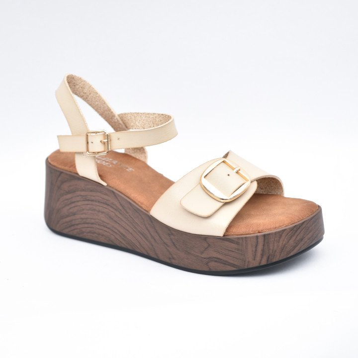 Sandales compensées à bride ajustable