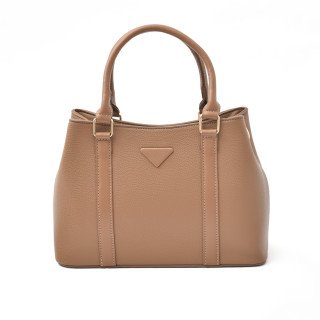 Sac à main trapéze en cuir grain