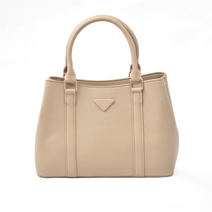 Sac à main trapéze en cuir grain