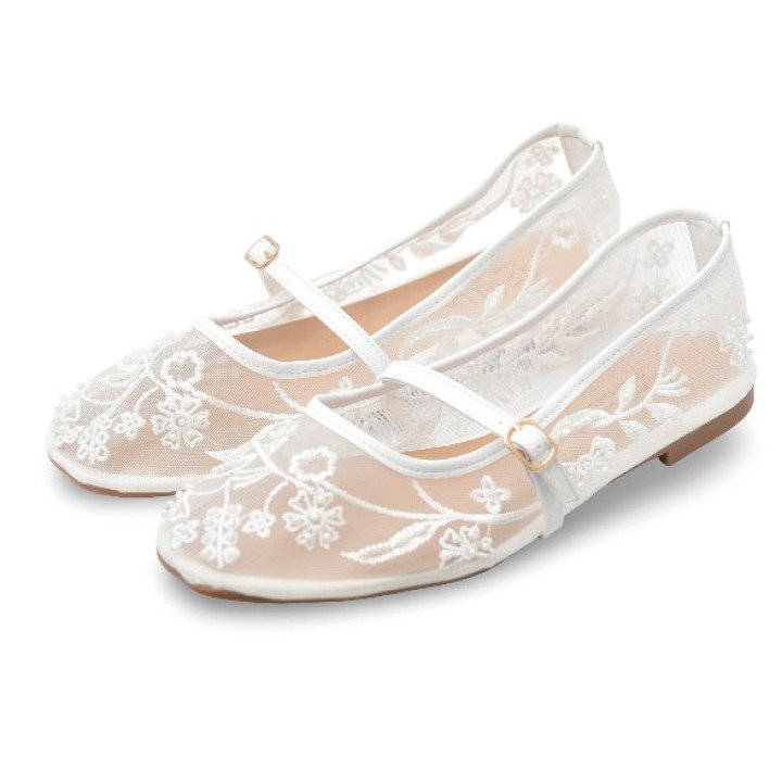 Ballerine en Dentelle Brodée