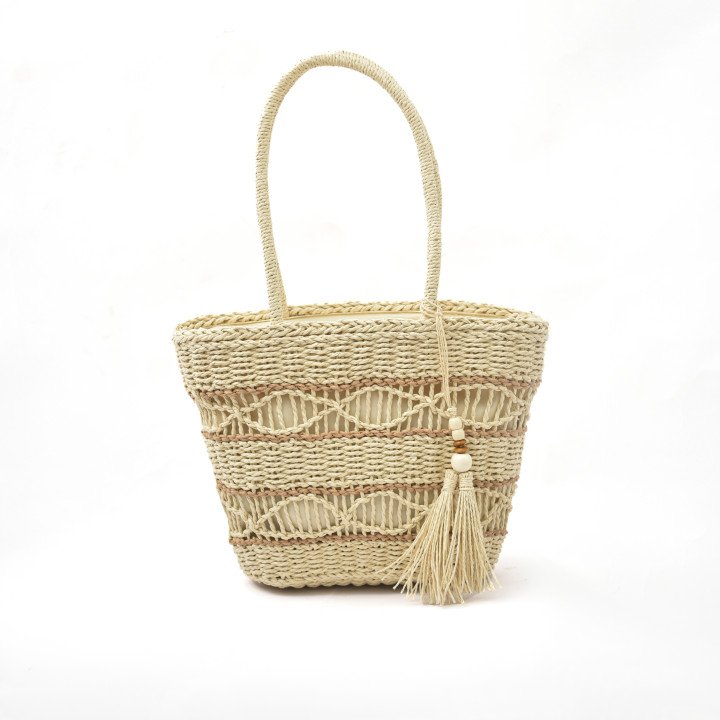 Sac de Plage Ajouré en Paille