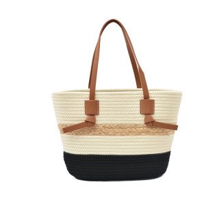 Sac Cabas en Corde de Coton Tricolore