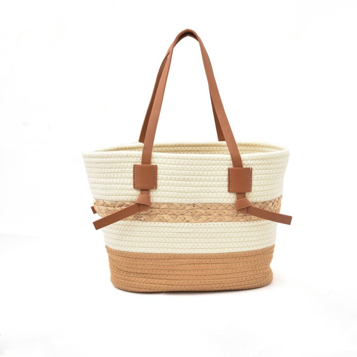 Sac Cabas en Corde de Coton Tricolore